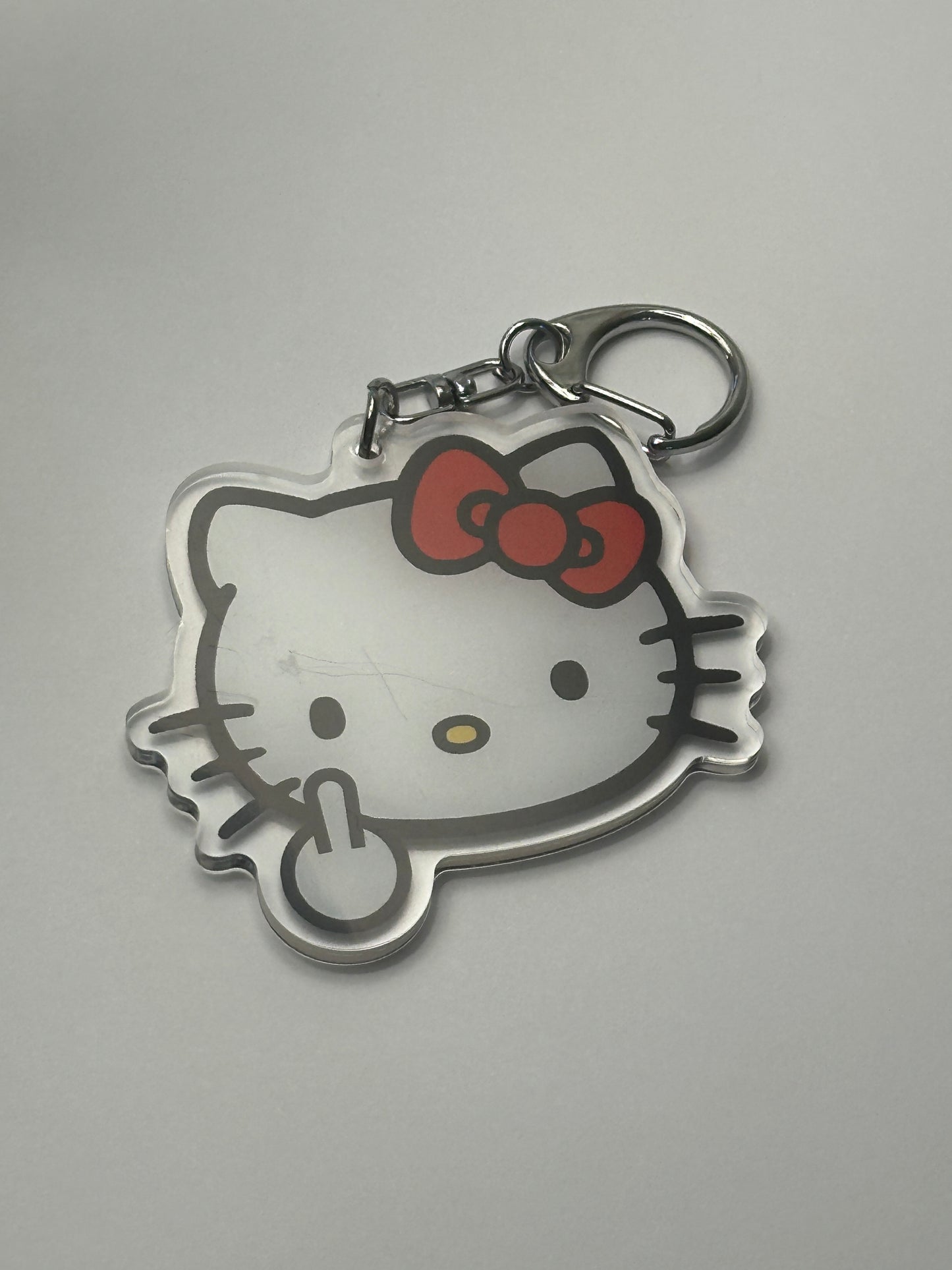 Hello Kitty Middle Finger Keychain Acrylic Sanrio