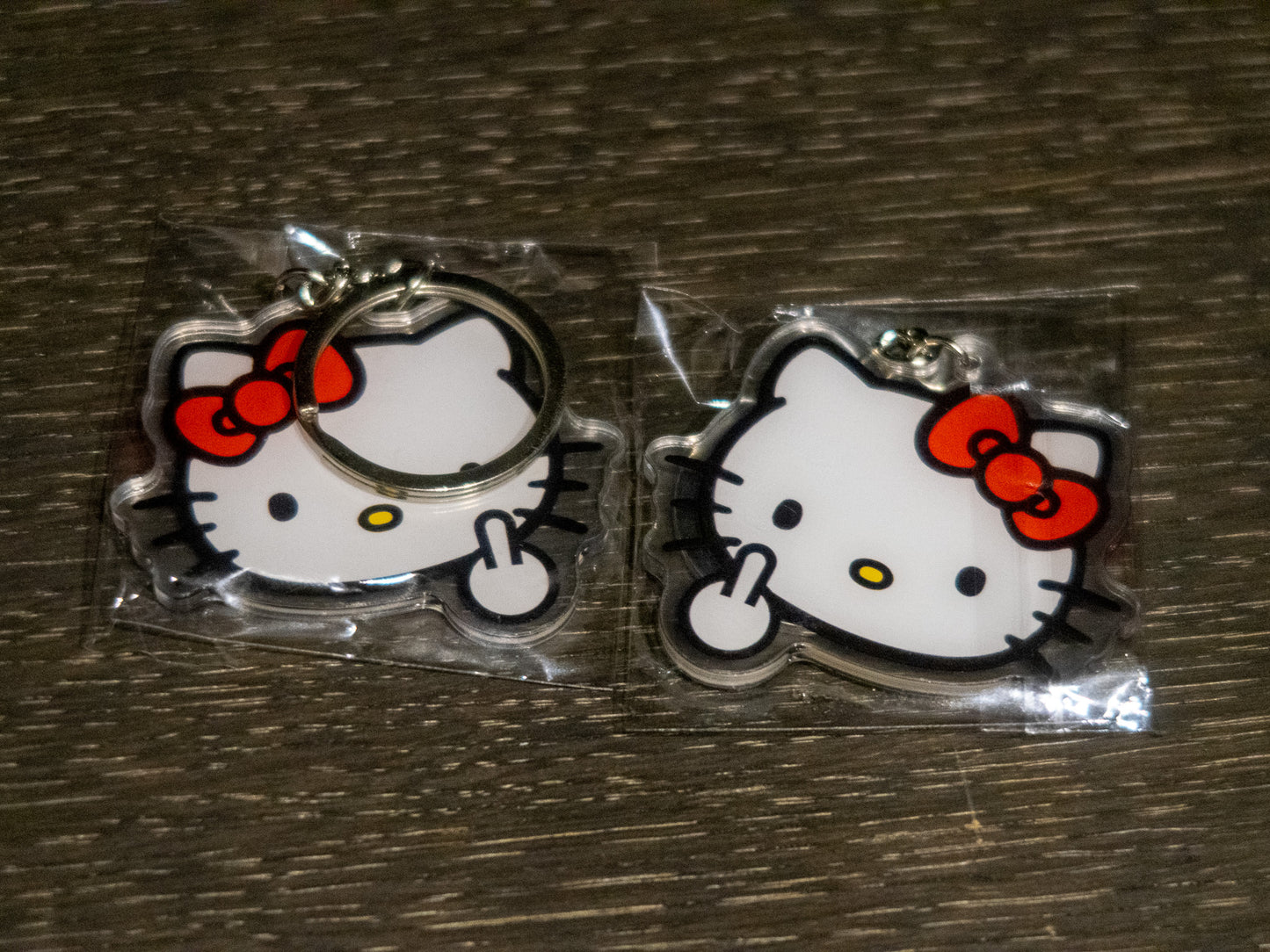Hello Kitty Middle Finger Keychain Acrylic Sanrio