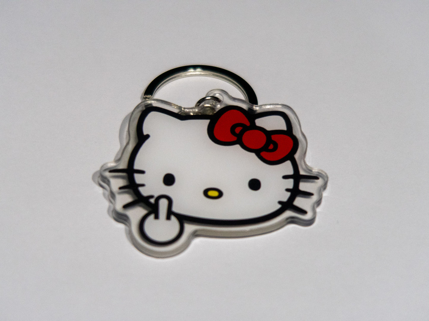 Hello Kitty Middle Finger Keychain Acrylic Sanrio